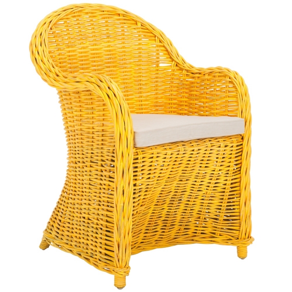 Yellow Wicker Myra Accent Chair