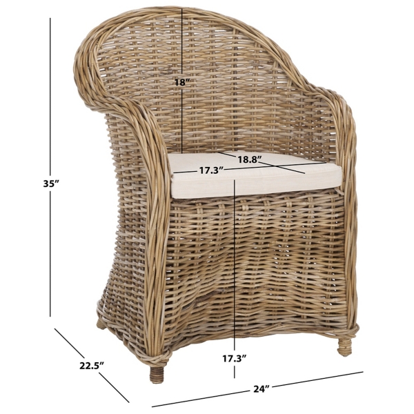 Gray Wash Rattan Zayne Accent Chair