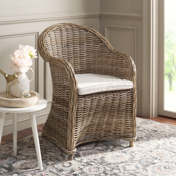 Gray Wash Rattan Zayne Accent Chair