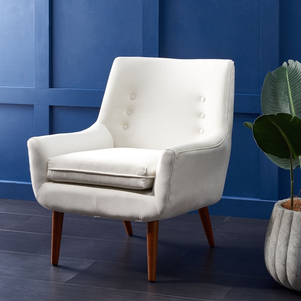 Cream Velvet Tufted Nettie Armchair