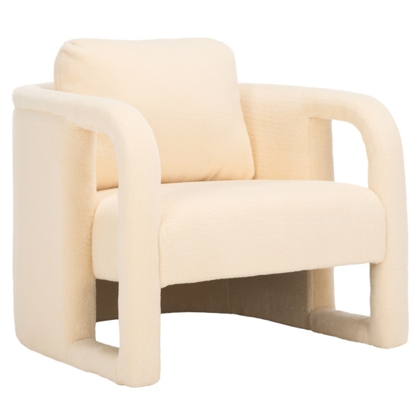 Cream Sherpa Modern Piper Accent Chair