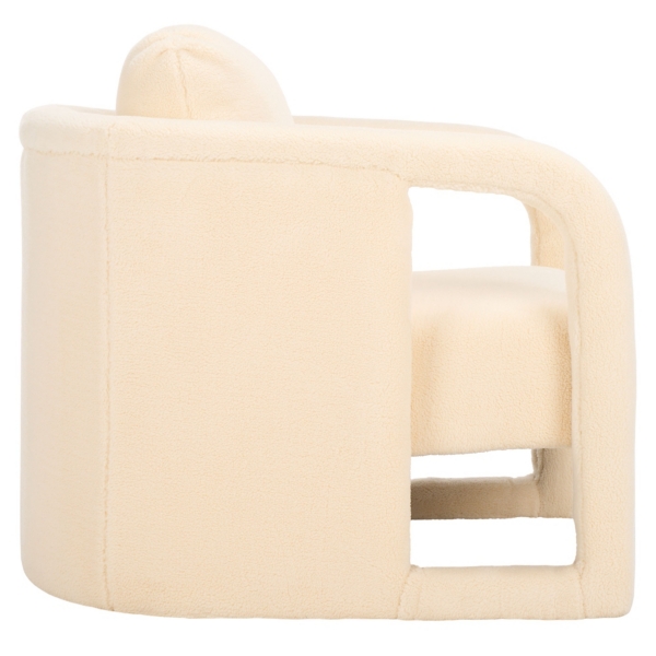 Cream Sherpa Modern Piper Accent Chair