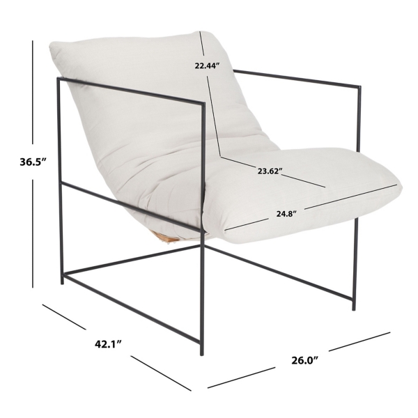 Ivory Linen Pillow Top Mollie Accent Chair