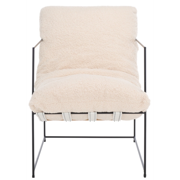 Cream Sherpa Pillow Top Mollie Accent Chair