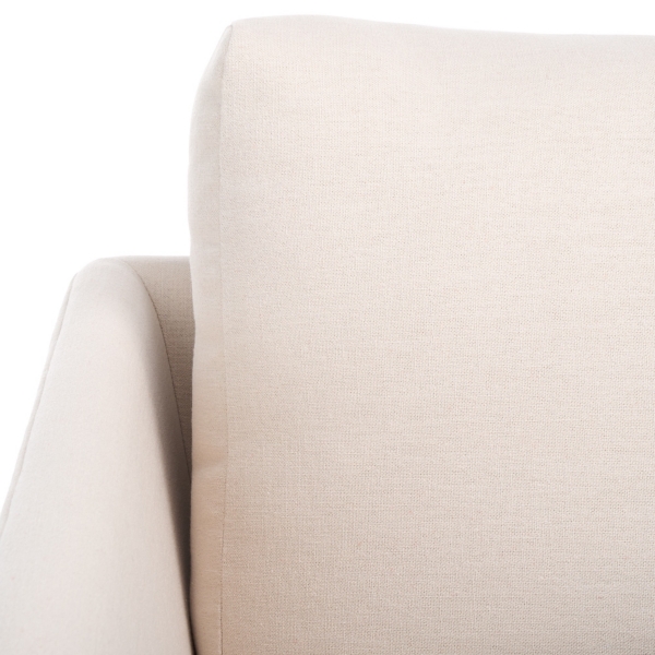 Bone White Linen & Walnut Lulu Accent Chair