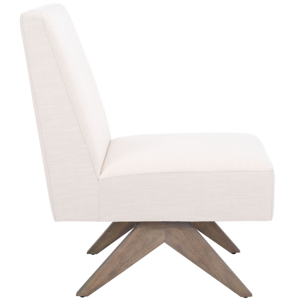Bone White Linen Olivia Accent Chair