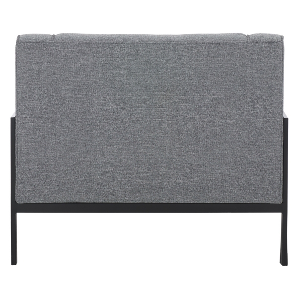 Adua Gray Upholstered and Black Metal Armchair