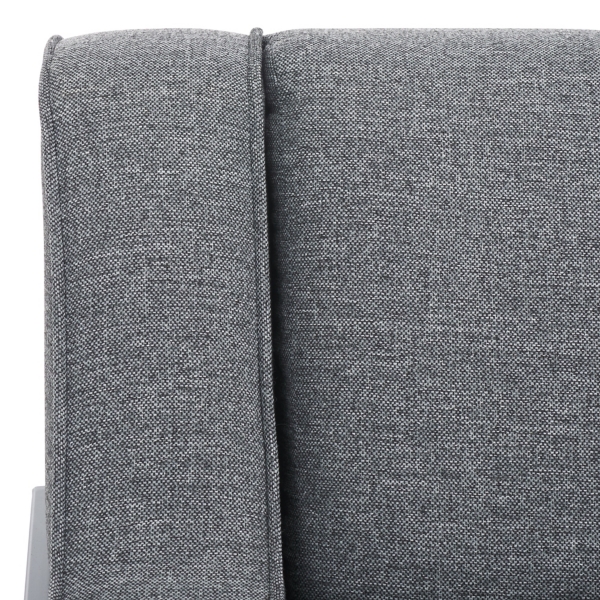 Adua Gray Upholstered and Black Metal Armchair