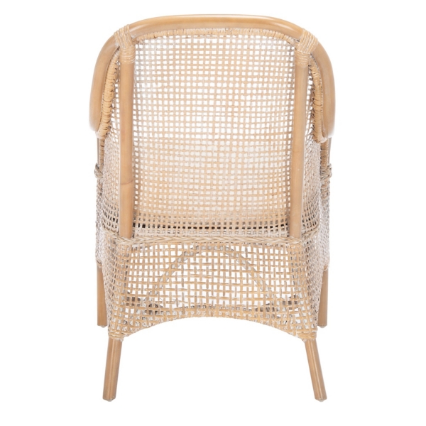 Gray Whitewash Rattan Janelle Accent Chair