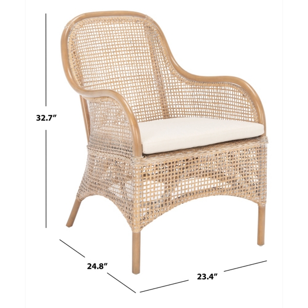Gray Whitewash Rattan Janelle Accent Chair