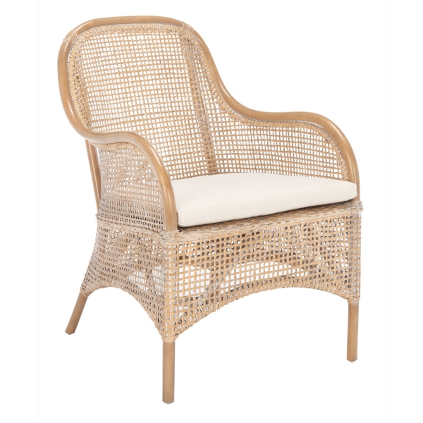 Gray Whitewash Rattan Janelle Accent Chair