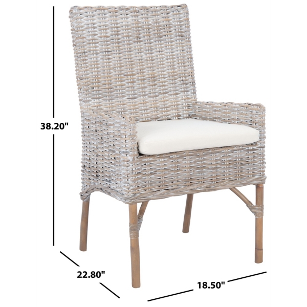 Gray Whitewash Kubu Rattan Sarah Accent Chair