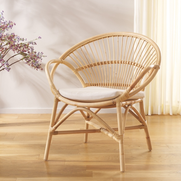 Natural Rattan Scoop Mayme Accent Chair