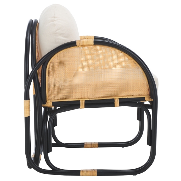 Black & Natural Rattan Lela Accent Chair