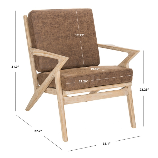 Rustic Brown Faux Leather Rosie Accent Chair