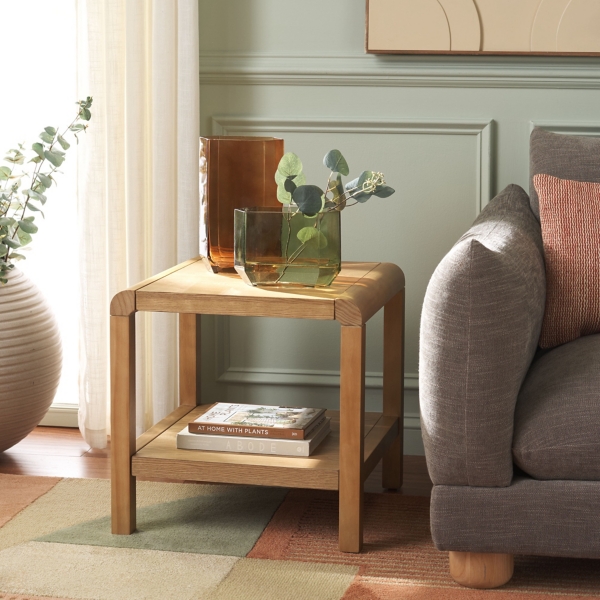 Natural Wood 1-Shelf Tillie Accent Table