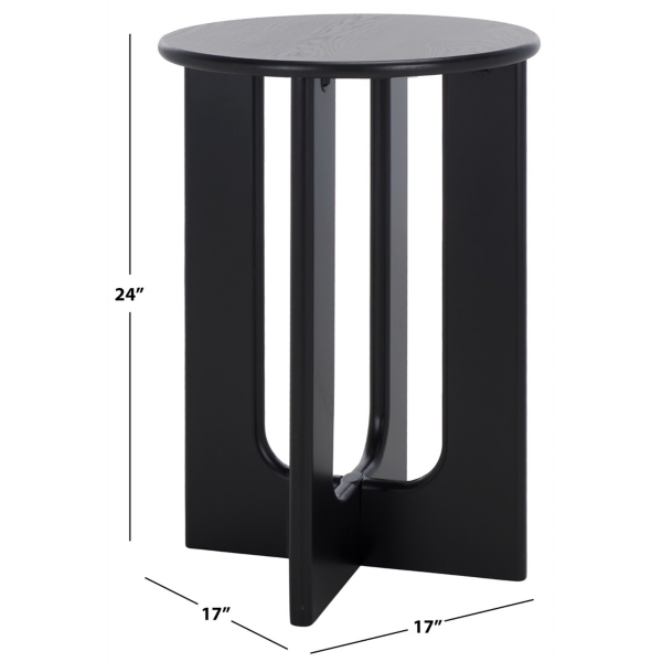Black Wood Isabelle Modern Accent Table