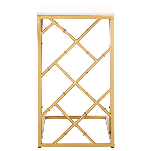 White Marble & Gold Dakota C-Table