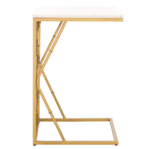 White Marble & Gold Dakota C-Table