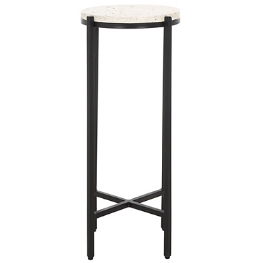 Black Angular Marble Accent Table