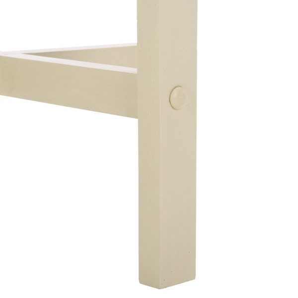 Beige Round Wood Lenora Accent Table