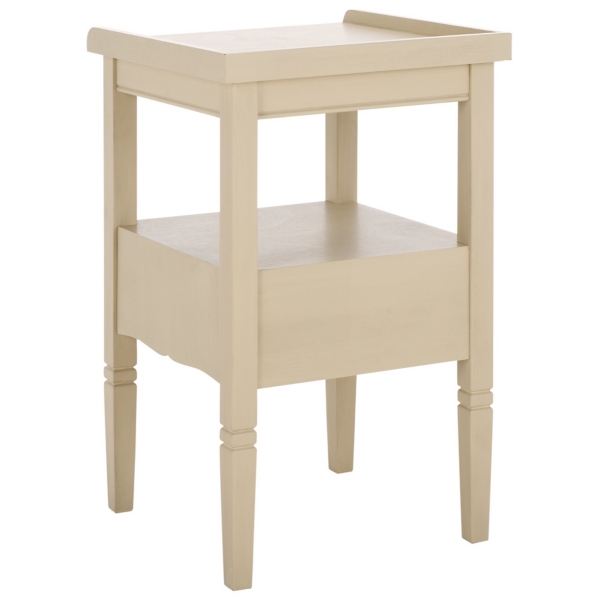 Beige Wood Single Drawer Adelaide End Table