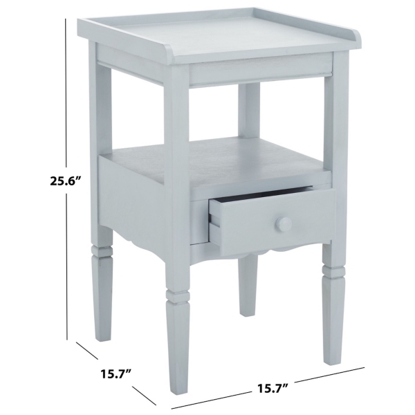 Sky Blue Wood Single Drawer Adelaide End Table