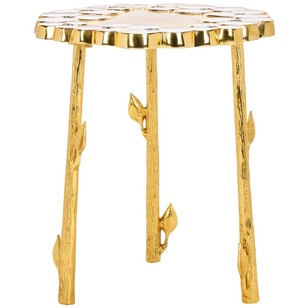Gold Metal Flower Accent Table