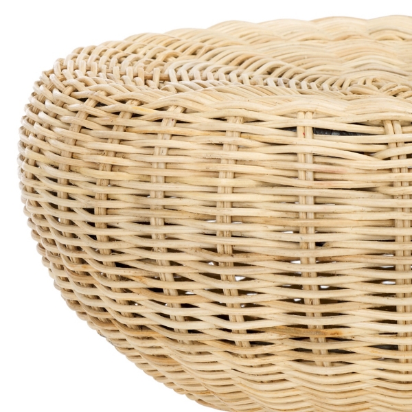 Natural Rattan Woven Coastal Accent Table