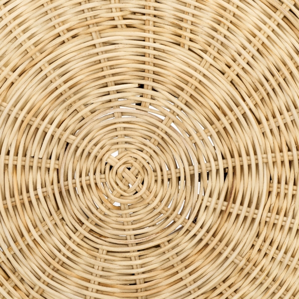 Natural Rattan Woven Coastal Accent Table