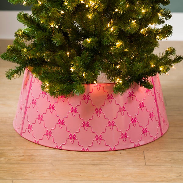 Pink Bows Metal Tree Collar, 28 in.