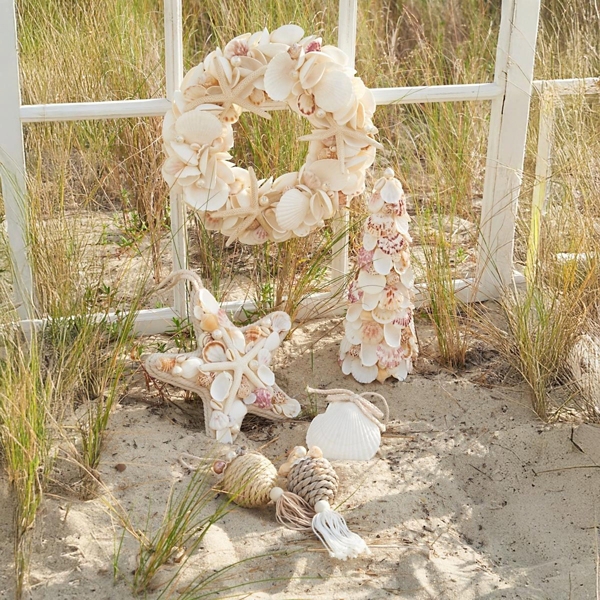 Sandy Coastal Shell Wreath