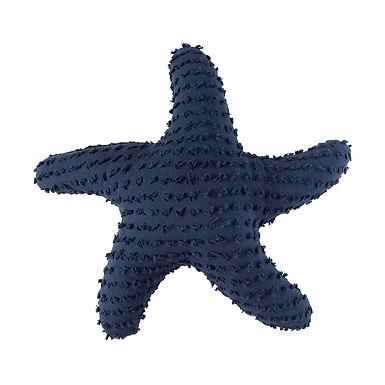 Blue Starfish Boucle Pillow