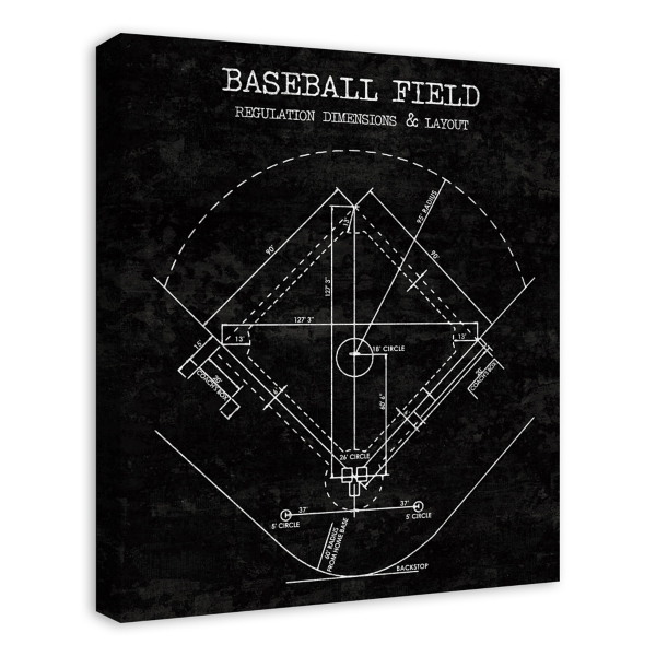 Baseball Field Layout Canvas Art Print