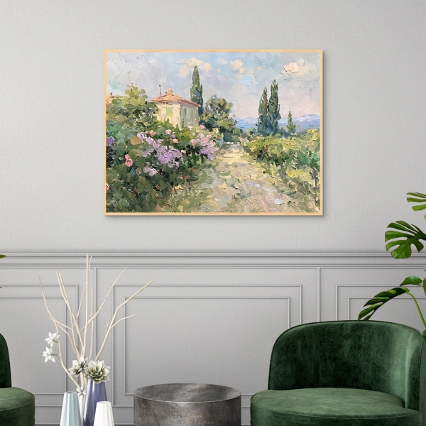 Summer Home Framed Canvas Art Print