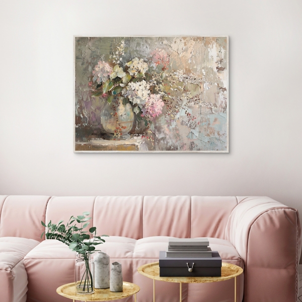 European Blooms Framed Canvas Art Print
