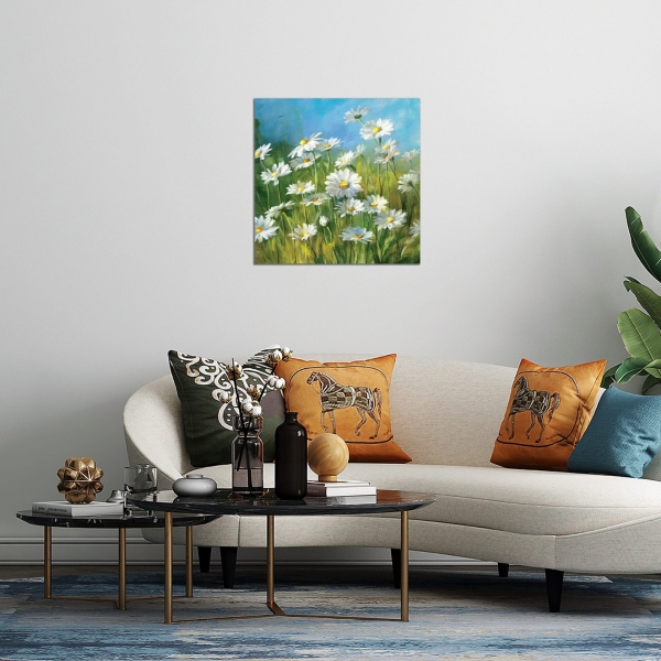 Summer Daisy Field Canvas Art Print