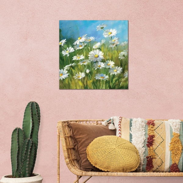 Summer Daisy Field Canvas Art Print