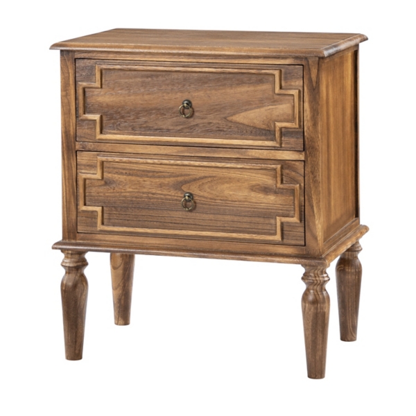 Walnut 2-Drawer Augustus Nightstand | Rustic Bedroom Decor