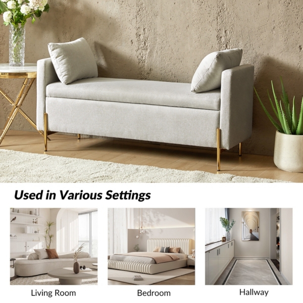 Gray Velvet Arrigo Storage Bench