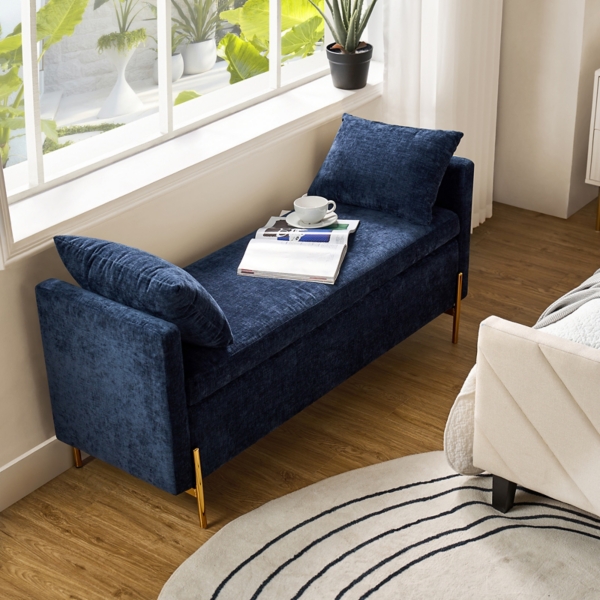 Navy Velvet Arrigo Storage Bench