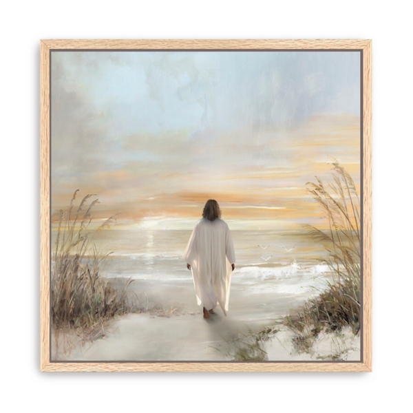 He is Risen Coastal Framed Canvas Art Print, 30x30