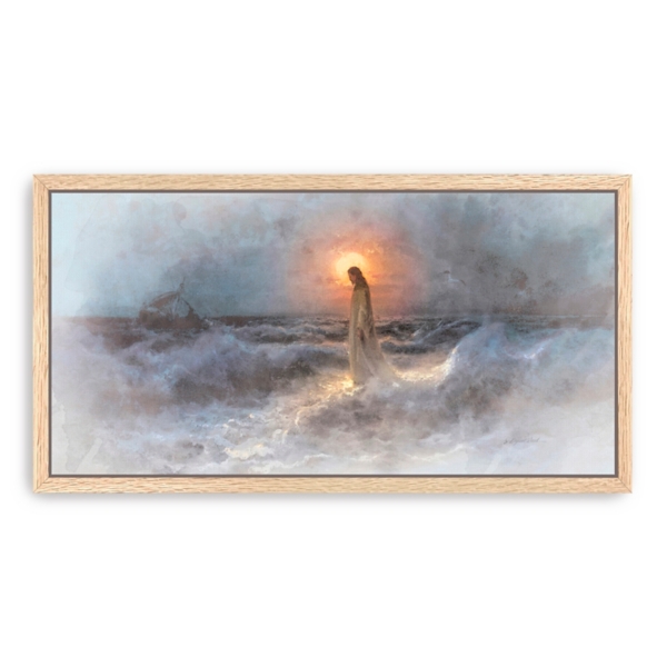 Christ Walking on Water Framed Canvas Print, 42x22 | Kirklands Home