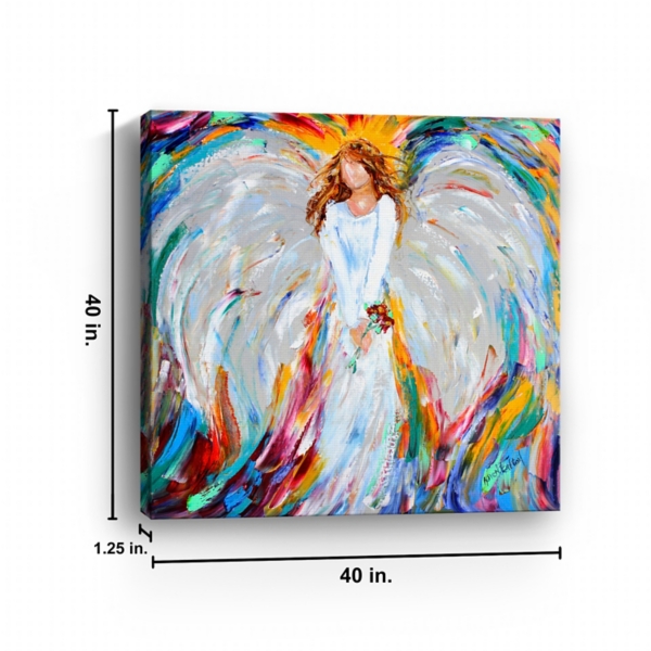 Angel with Roses Canvas Art Print
