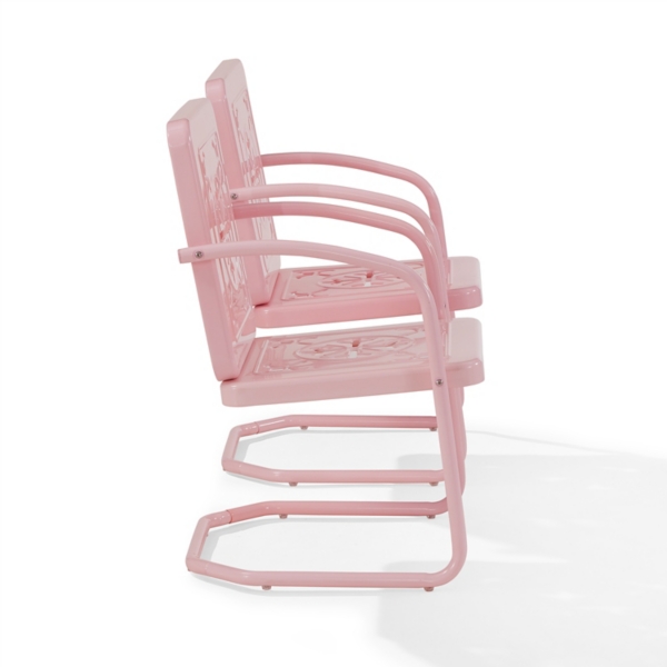 Pink Retro Azalea Outdoor Chairs, Set of 2