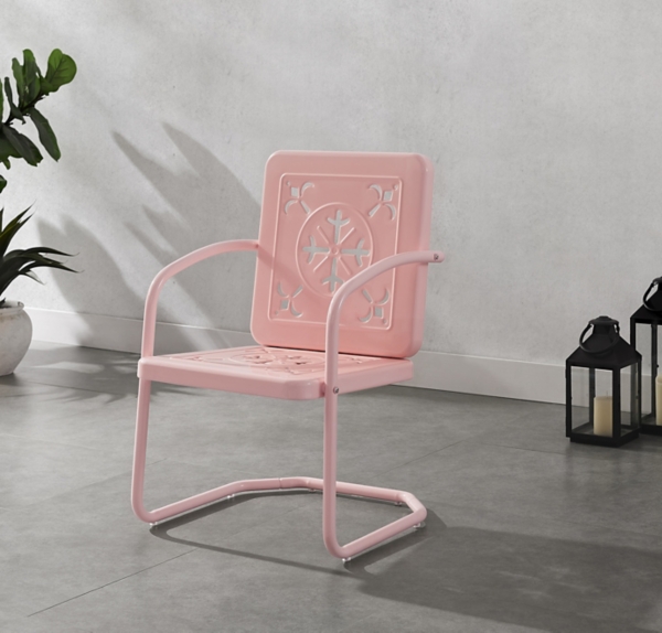 Pink Retro Azalea Outdoor Chairs, Set of 2