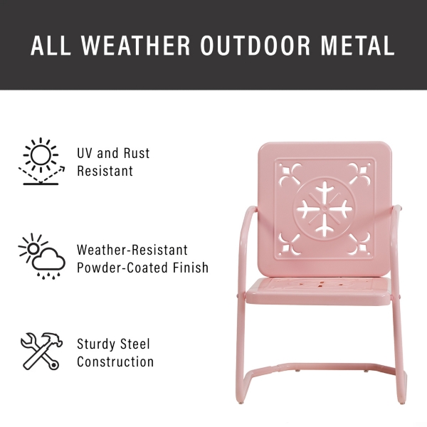 Pink Retro Azalea Outdoor Chairs, Set of 2