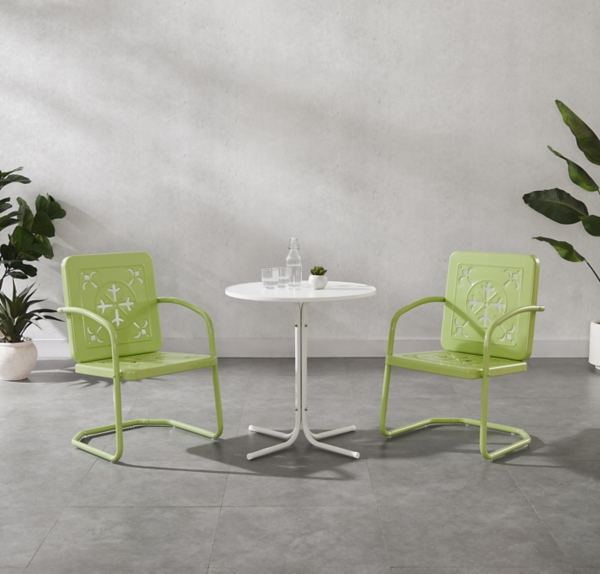 Lime Retro Azalea 3-pc. Outdoor Bistro Set