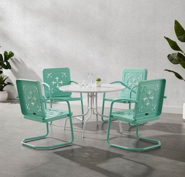 Aqua Retro Azalea 5-pc. Outdoor Dining Set