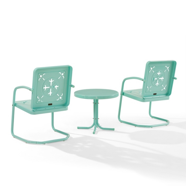 Aqua Retro Azalea 3-pc. Outdoor Conversation Set